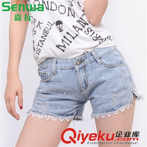 2014{zx1}夏裝新款女裝牛仔短褲9536彈力收腰時尚牛仔短褲熱款i潮