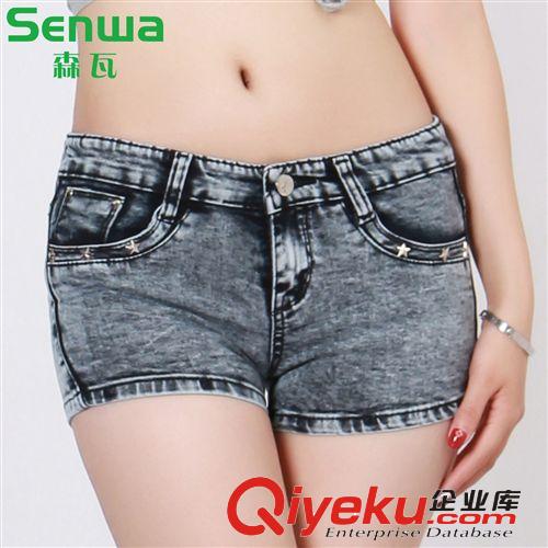 森瓦牛仔韓版女裝牛仔褲女9532直筒牛仔短褲淘寶爆款牛仔短褲磨破