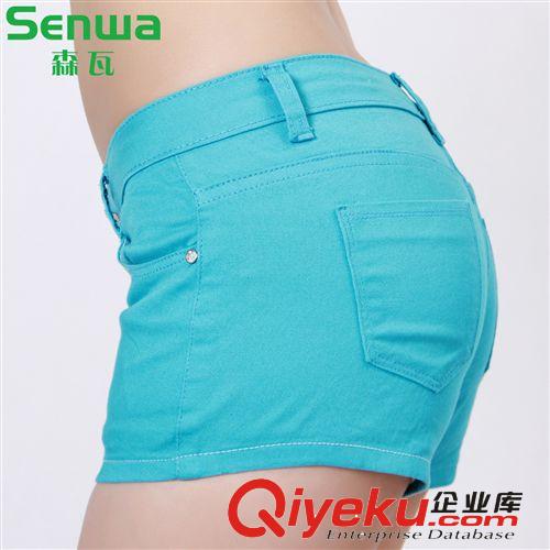 森瓦牛仔夏裝糖果色短褲批發(fā) 熱款牛仔短褲女夏 彩色女褲工廠直批原始圖片3