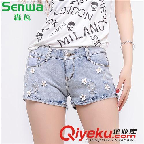 夏裝新款牛仔短褲女9533磨破女式短褲修身顯瘦女裝韓版時尚短褲