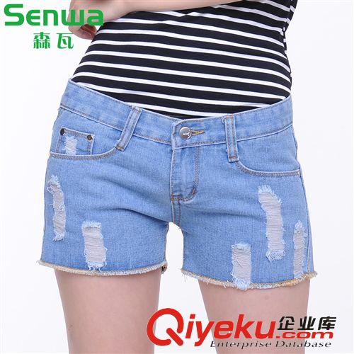 2014{zx1}款手工磨破牛仔短褲女批發 9553彈力顯瘦牛仔短褲批發熱
