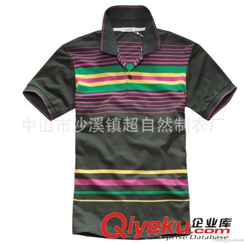 中山廠家定制休閑男式短袖POLO衫 潮男條紋POLO 外貿原始圖片2