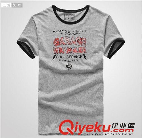 2014熱賣純棉短袖T恤男 韓版印花設(shè)計男T恤 廠家訂做原始圖片2