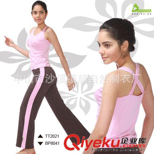 沙溪廠家定制{zx1}女式健身服套裝 女性感純棉瑜伽服套裝原始圖片2