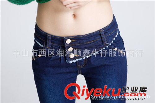 新款韓版花邊小腳鉛筆褲 熱銷女式牛仔褲 女裝小腳鉛筆褲 8818原始圖片2