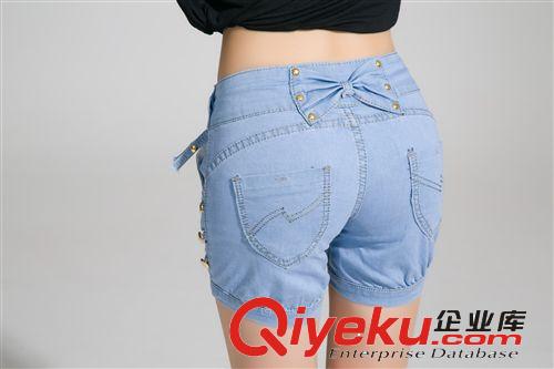 淘寶曝版蝴蝶結(jié)寬松舒適女式牛仔燈籠褲 女式牛仔褲廠家原始圖片3