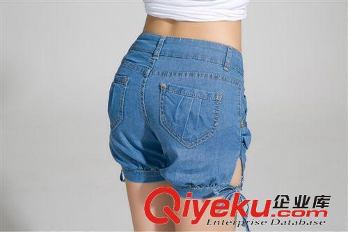 2014夏季新版腳口系繩帯垮寬松燈籠牛仔短褲 女式牛仔褲中山原始圖片2