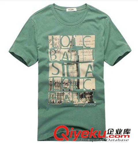 廠家定做純棉外貿(mào)原單圓領(lǐng)短袖絲印男式t-shirt 來(lái)樣定做T恤