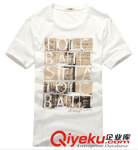 廠家定做純棉外貿(mào)原單圓領(lǐng)短袖絲印男式t-shirt 來(lái)樣定做T恤原始圖片2