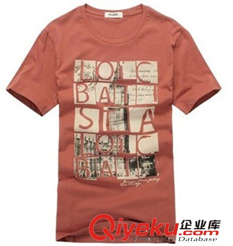 廠家定做純棉外貿(mào)原單圓領(lǐng)短袖絲印男式t-shirt 來(lái)樣定做T恤原始圖片3