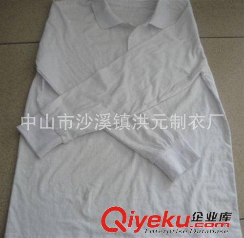 廠家生產(chǎn)外貿(mào)純棉純色POLO衫 男士翻領(lǐng)長袖T恤 專業(yè)定做原始圖片2