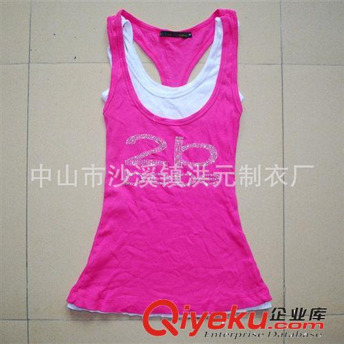 2014廠家供應女式修身純棉 定做中長款工字背心 訂購打底吊帶衫