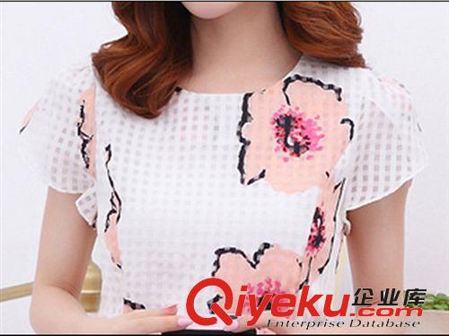 2014韓國代購夏裝歐根紗繡花公主裙修身連衣裙 荷葉袖短裙女原始圖片3