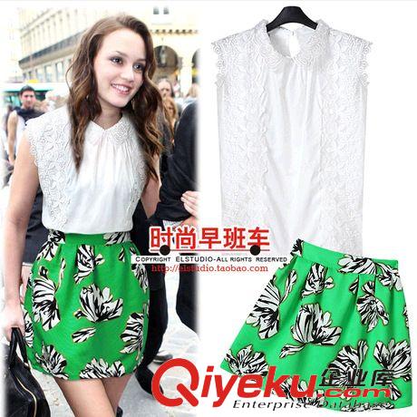 2014夏裝歐美新款女裝時尚系帶印花短袖連衣裙休閑運(yùn)動長裙打底裙