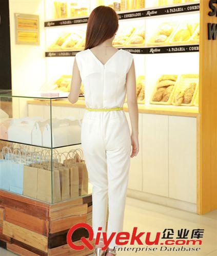 夏季新款女裝  歐美dp休閑修身無袖連體九分褲原始圖片3