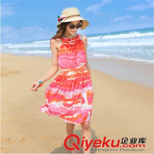 2014夏裝連衣裙新款無袖打底背心裙波西米亞沙灘短裙海邊裙子