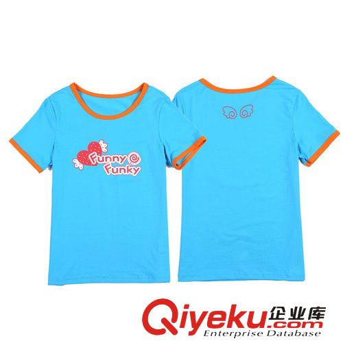 033#2014夏新款 時尚圓領(lǐng) 字母 情侶親子裝 撞色韓版 個性 短T恤原始圖片3