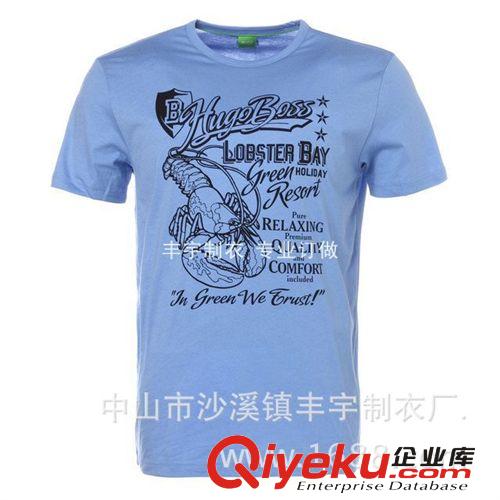 專業訂做2014春夏男裝男式圓領短袖純棉T恤韓版型男修身T恤數嗎印原始圖片2