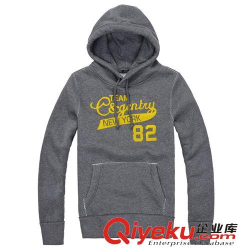 新品男士全棉水洗修身美式休閑外套印花套頭連帽衛衣 一件代發原始圖片2