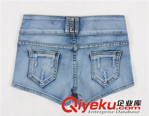外貿(mào)原單廠家直銷預(yù)定日韓女裝 彈力修身破洞女式牛仔短褲熱褲