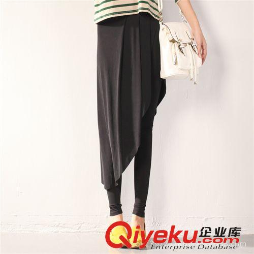 超酷型女必備不規(guī)則斜連裙假兩件打底褲自廠生產(chǎn)原始圖片2