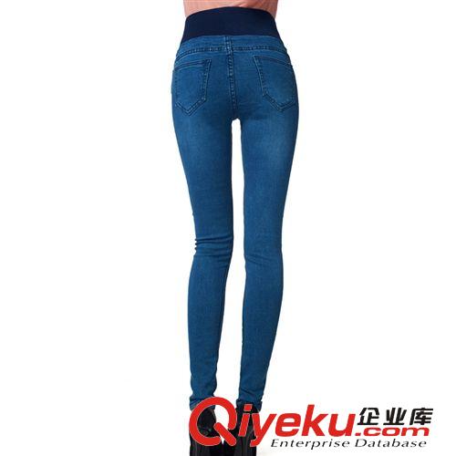 2014春夏gd品質(zhì)牛仔褲 多色彈力高腰修身小腳九分褲批發(fā)