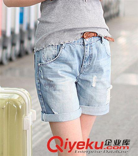 牛仔短褲女夏季2014新款寬松五分破洞牛仔褲女韓版大碼女裝熱褲