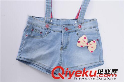 2014夏新款 韓版背帶牛仔短褲子 女式短牛仔熱褲潮 批發(fā)代理直銷原始圖片2