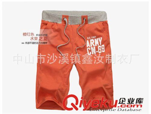 廠家定制2014新款直筒中腰時尚都市無腰帶系繩閉襟休閑七分男士褲原始圖片2
