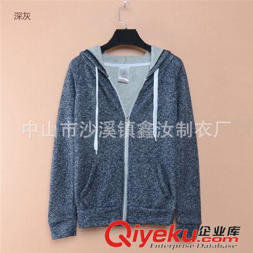 廠家定制2014女式連帽衛衣歐美版長袖插肩全棉運動外套原始圖片3