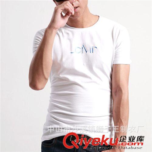 2014夏季男裝圓領(lǐng)短袖全棉拉架 男士修身T恤 中山制衣廠歡迎來電原始圖片2