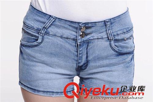 新款夏季 熱賣 韓版女式牛仔短褲 批發,雙扣 牛仔褲617#原始圖片2