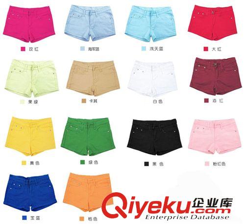 2014夏款做舊燙鉆牛仔褲破洞水洗女牛仔短褲批發(fā)翻邊牛仔褲夏女