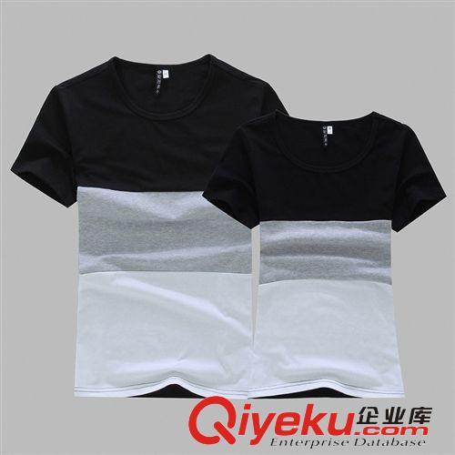 實(shí)拍情侶裝2014春夏新品黑綠白拼色套裝情侶裝家居服情侶套D7原始圖片3