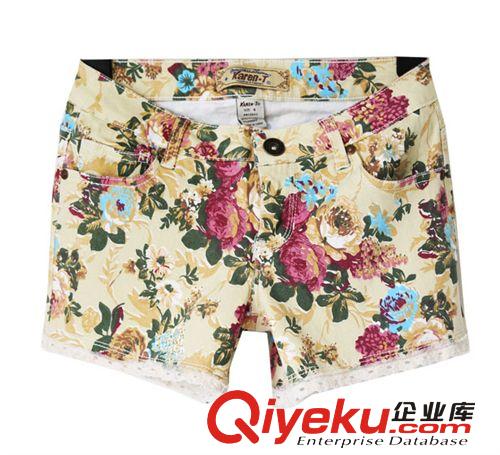 2014女夏新韓版時尚小碎花顯瘦短褲熱褲個性翠花褲子高彈力短褲潮原始圖片3