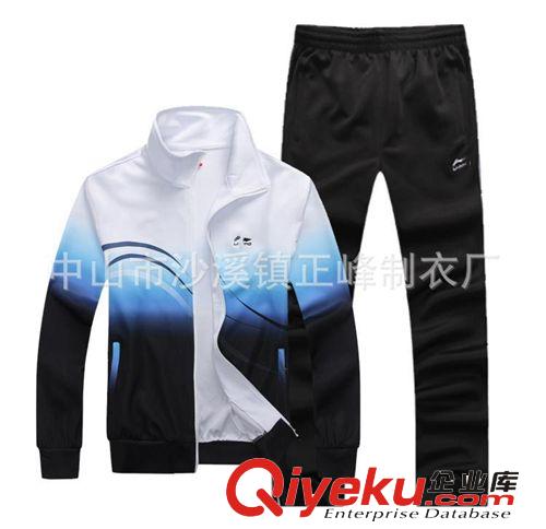 中山服裝廠家直銷2013新款高品質(zhì)品牌休閑運動套裝 運動服男原始圖片2
