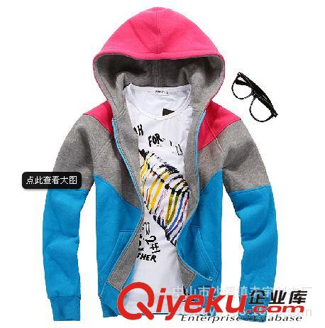 廠家生產(chǎn)訂做，時尚、拉鏈開衫、連帽男衛(wèi)衣。原始圖片2