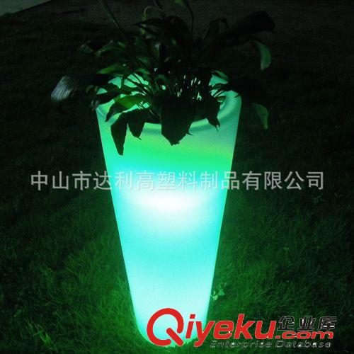 LED發(fā)光花盆 創(chuàng)意七彩花盆 環(huán)保PE材質(zhì)花盆 可充電式發(fā)光花盆原始圖片2