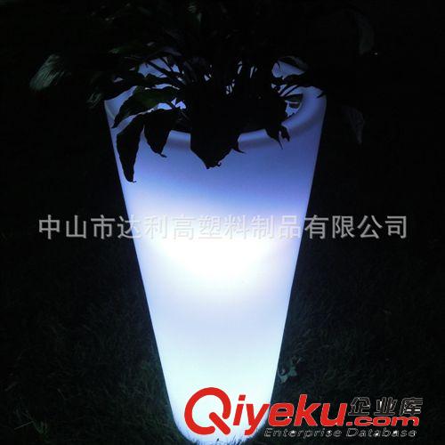 LED發(fā)光花盆 創(chuàng)意七彩花盆 環(huán)保PE材質(zhì)花盆 可充電式發(fā)光花盆原始圖片3