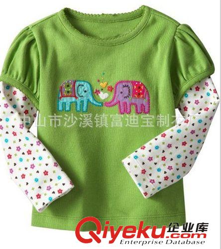 富迪寶 秋季熱銷 卡通小象T恤 長袖 全棉童裝 秋裝 廠家批發原始圖片3