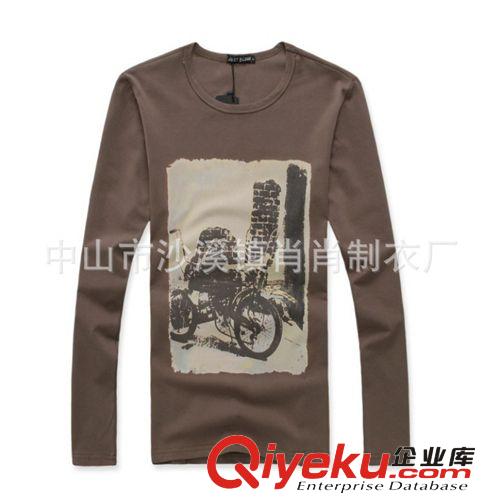 廠家供應(yīng)春裝新款男士修身長(zhǎng)袖t恤韓版純棉體恤 男裝打底T恤衫原始圖片2