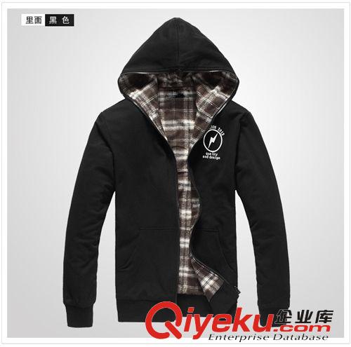 廠家生產(chǎn)男式連帽開衫TC抓毛衛(wèi)衣，歐碼純棉衛(wèi)衣仔，可開增值稅原始圖片3