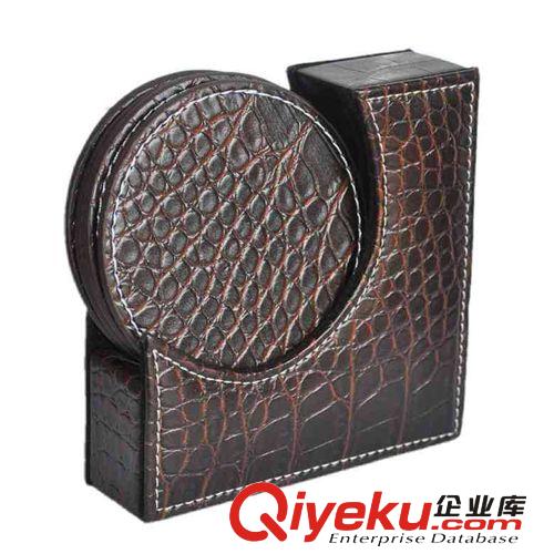 【廣東國(guó)尊】供應(yīng)真皮杯墊 PU皮革杯墊  杯墊套裝原始圖片3