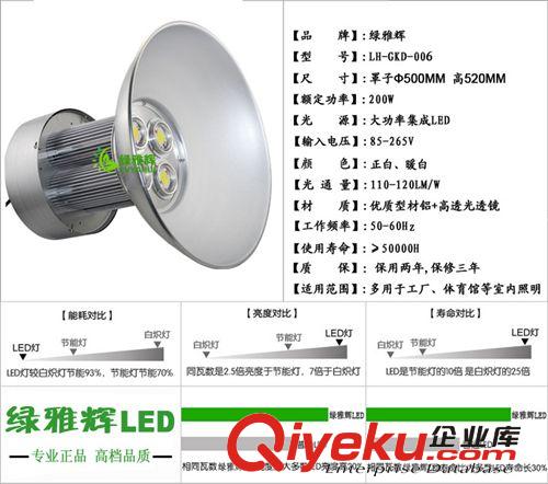 供應led高棚燈 200w集成led高棚燈 優質厚鋁led高棚燈原始圖片3