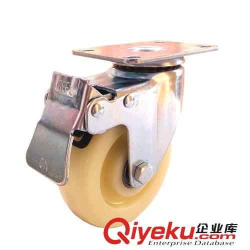 供應中型3寸尼龍剎車腳輪 萬向輪 廚具腳輪 家具腳輪 手推車輪子