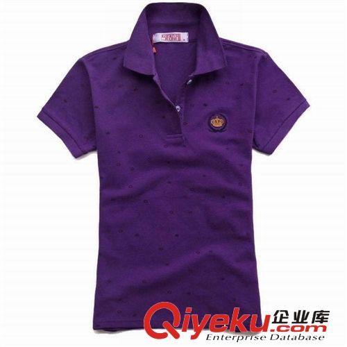 訂做女式短袖外貿新款翻領polo衫  T恤女短袖 修身純棉T恤原始圖片2