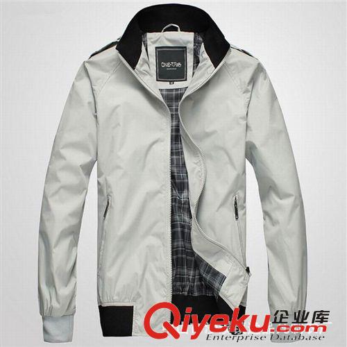 供應(yīng)新款正品男式立領(lǐng)夾克衫 韓版薄款拼接男裝外套 廠家訂做