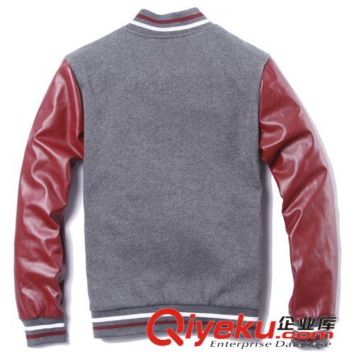 訂做歐美男式開衫衛(wèi)衣 PU皮袖棒球服運(yùn)動(dòng)衛(wèi)衣 專業(yè)廠家生產(chǎn)原始圖片2