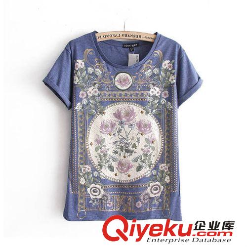 T恤服務(wù) 定做女式印花修身短袖T恤 圓領(lǐng)T恤訂制