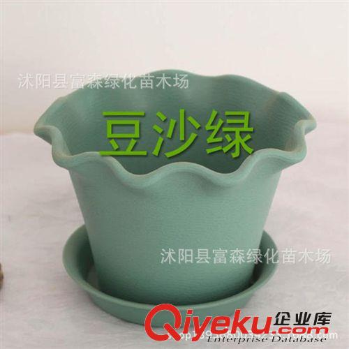 塑料 樹脂花盆 【蓮花圓形花盆】綠植盆栽花卉用盆買盆送底盤原始圖片2